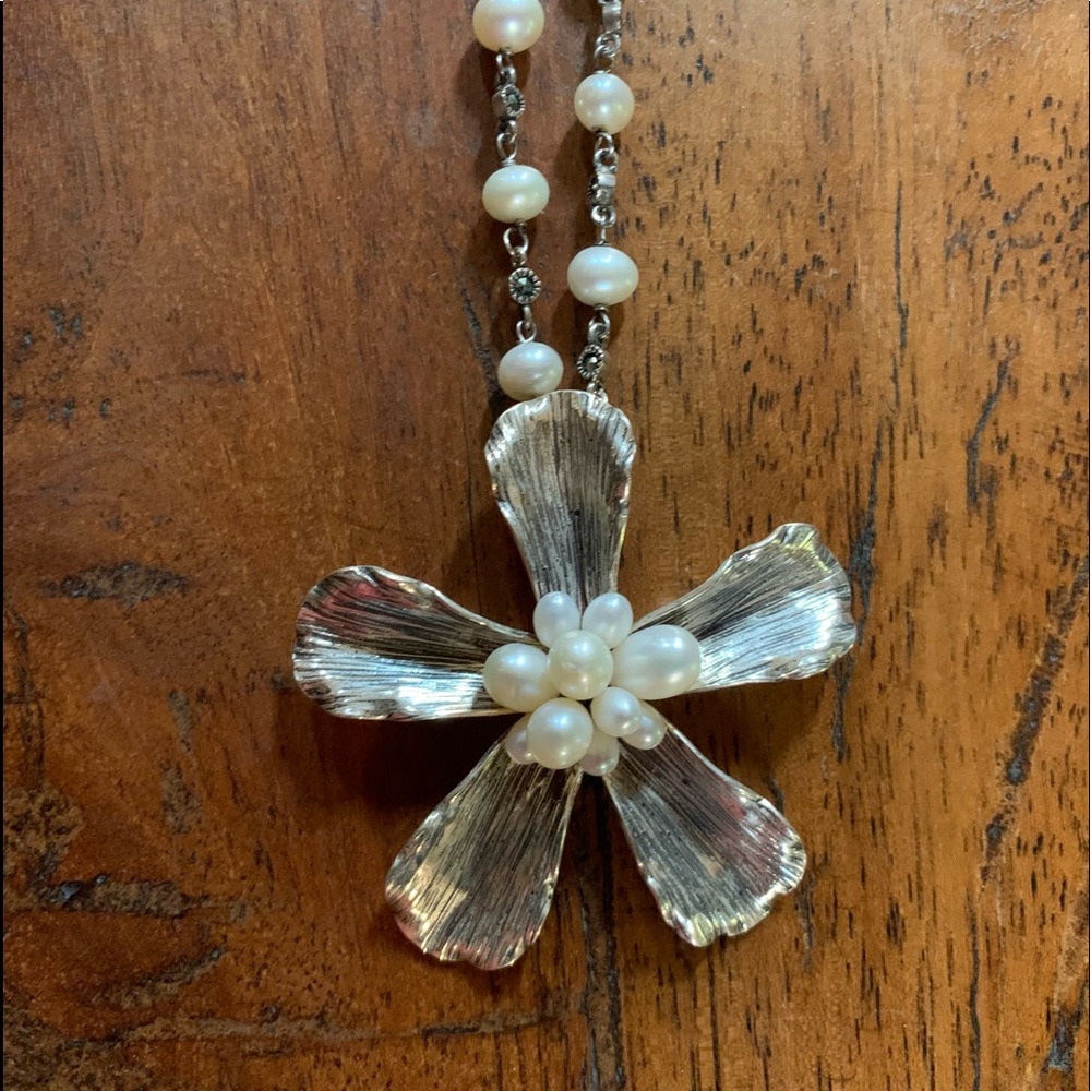 Sterling Flower Necklace